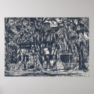Poster Hassam - Lion Gardiner House Easthampton