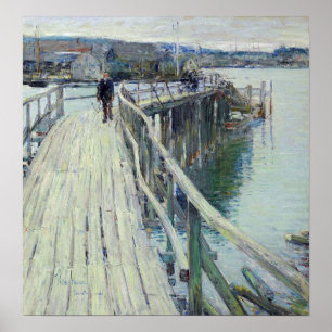 Poster Hassam - Scène de quai Gloucester 1894