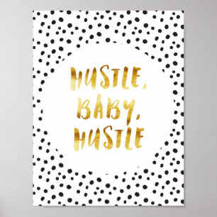 Poster Hâte, bébé, énonciation cursive d'or de hâte