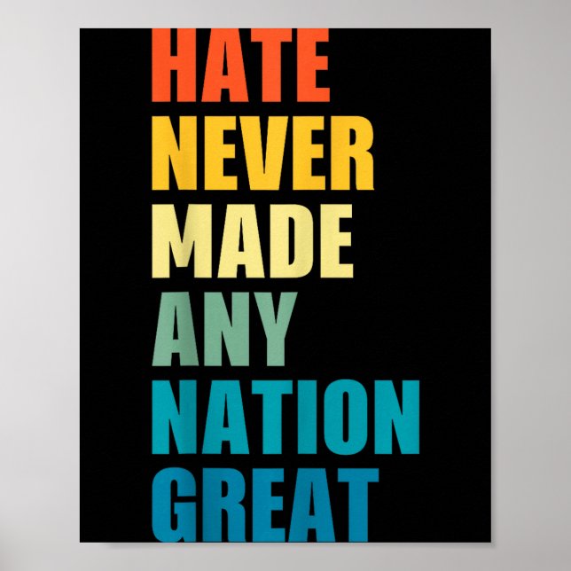 Poster Hate Never Made Any Nation Great Anti-trump 2020 E (Devant)
