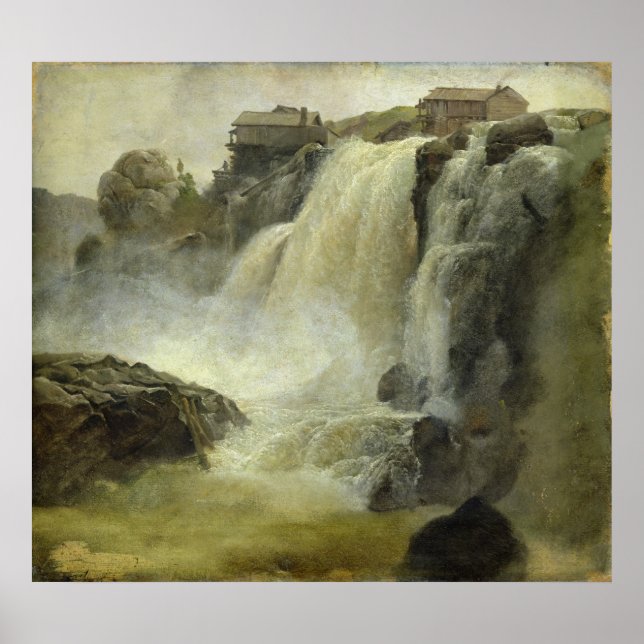 Poster Haugfoss en Norvège, 1827 (Devant)