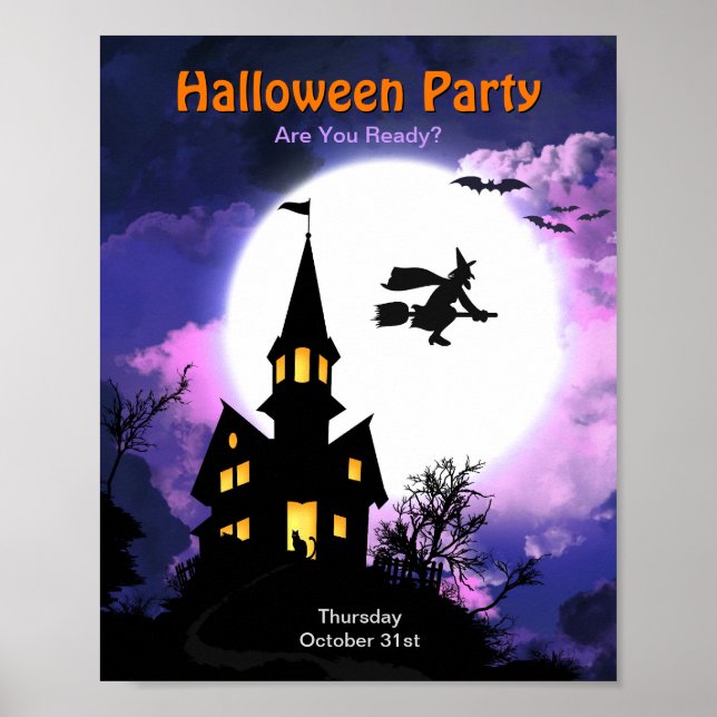 Poster Haunted House Scary Halloween Party (Devant)