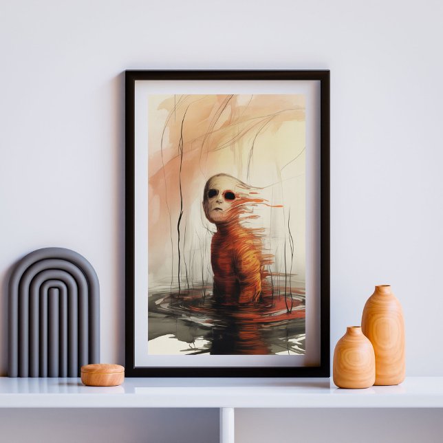 Poster Haunting Descent - Expressionniste d'horreur surré (Créateur téléchargé)