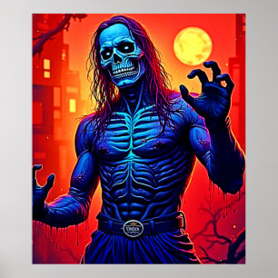 Poster Haunting Zombie Demon Dans Le Design De La Ville