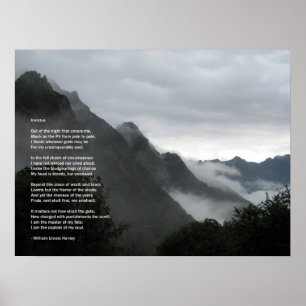 Poster Hausse dans l'affiche de poème d'Invictus de