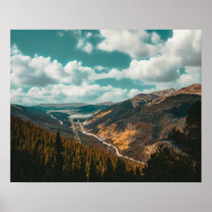 Poster Haut au-dessus // Automne Couleur automne Bois