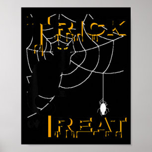 Poster Haut de chat noir Halloween pour traiter ou trompe