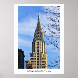 Poster Haut du Chrysler Building, Arbres nus