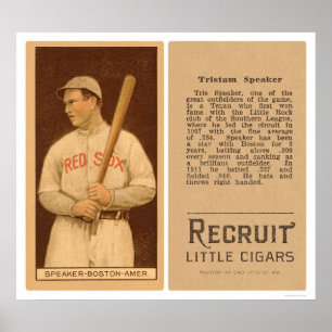 Poster Haut-parleur Tristam Red Sox Baseball 1912