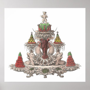 Poster Haute Cuisine Française - Homard, Épis, Vintage