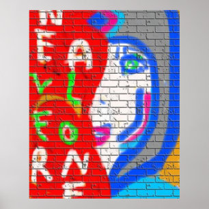 Poster Haute Prêtesse n'aime jamais seul Aimer Graffiti é
