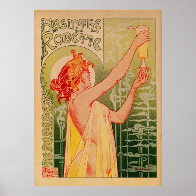 Poster Haute qualité Art nouveau français Absinthe Robett (Devant)