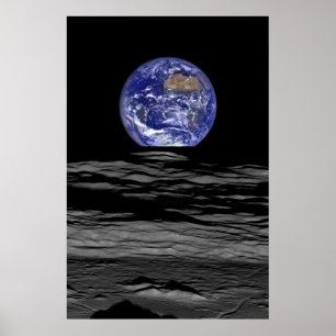 Poster Hauteur De Terre De L'Arrière De La Lune