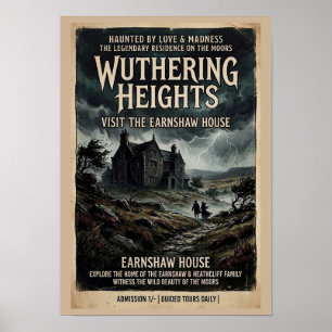 Poster Hauteurs tourmentées de Wuthering Moorland gothiqu