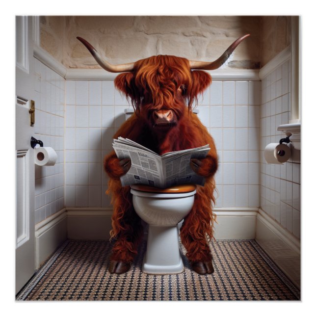 Poster Hauturier Kuh / Highland Cow / Lire News (Devant)