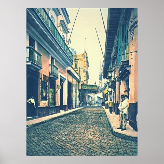 Poster Havana Street Cuba 1899 (Devant)