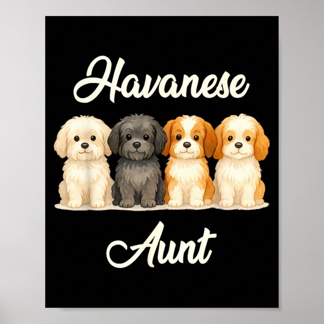 Poster Havanese Aunt Cute Dog Lover Gift Funny Women Pupp (Devant)
