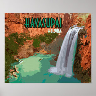 Poster Havasupai Réserve indienne Arizona Mooney Falls