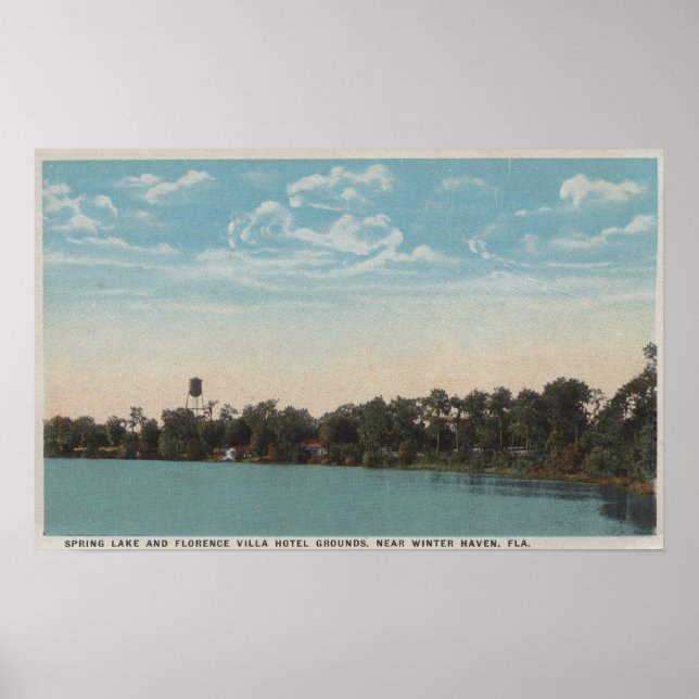 Poster Haven d'hiver, Floride - Vue sur l'eau du printemp (Devant)