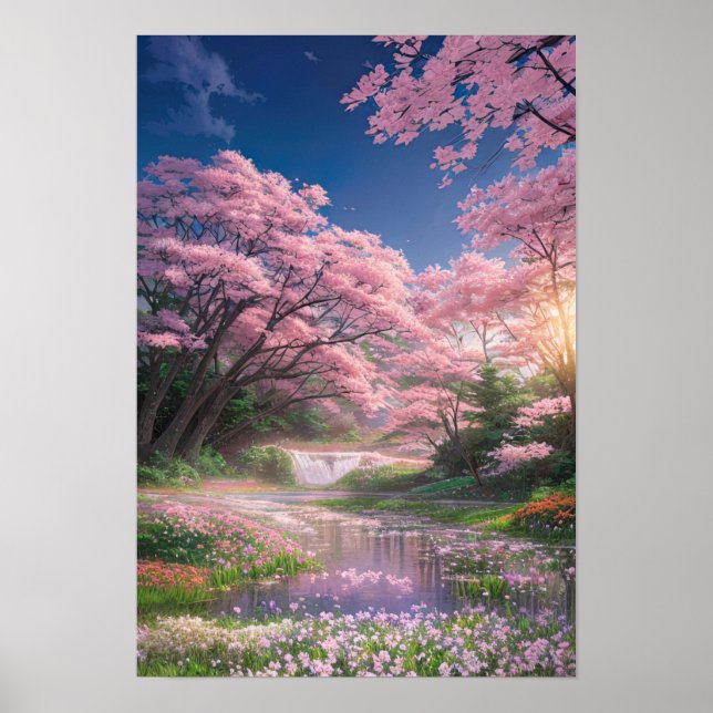 Poster Havre rose et vert (Devant)
