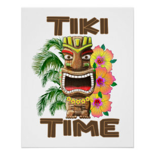 Poster Hawaï Luau Tiki