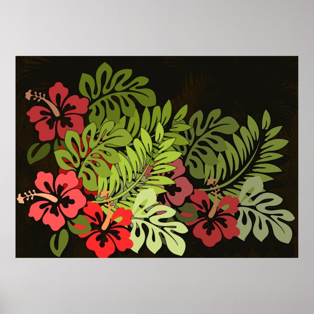 Poster Hawaii Aloha Flower Art Print (Devant)