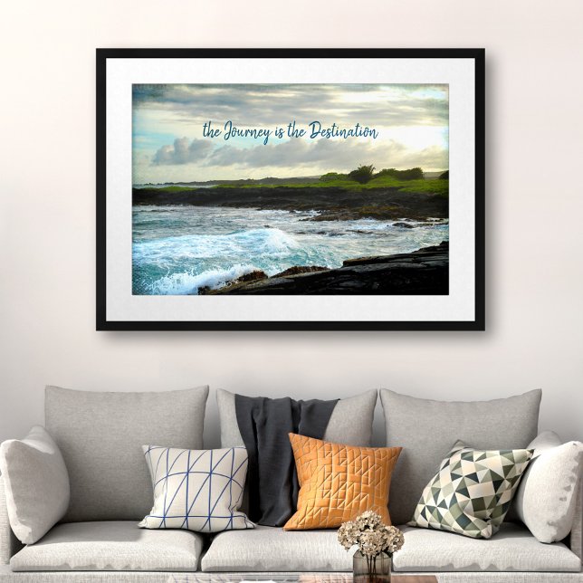 Poster Hawaii Black Sand Beach Voyage Destination (Créateur téléchargé)
