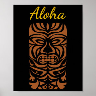Poster Hawaii Tiki Polynésienne Big Kahuna Retro Hipster
