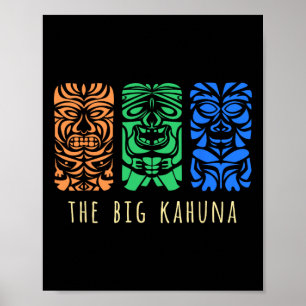 Poster Hawaii Tiki Surf Polynésien Big Kahuna Retro Hi
