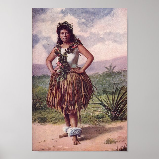Poster Hawaiian Girl (Vers 1900) (Devant)