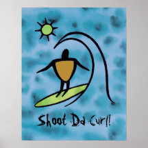 Hawaiian Petroglyph Surfer chevauchant l'affiche d