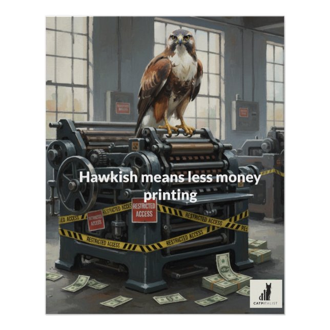 Poster Hawkish Signifie Moins D'Impression D'Argent (Devant)