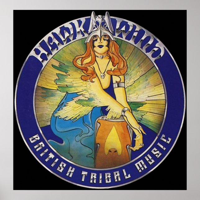 POSTER HAWKWIND - MUSIQUE TRIBALE BRITANNIQUE (Devant)