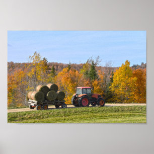 Poster Hay Hauling dans le Vermont en automne