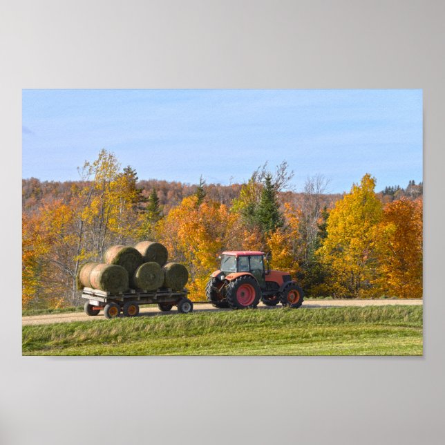Poster Hay Hauling dans le Vermont en automne (Devant)