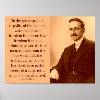Poster Hayek sur la liberté
