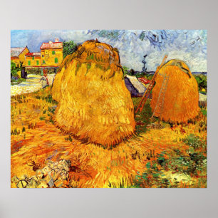 Poster Haystacks en Provence par Vincent van Gogh