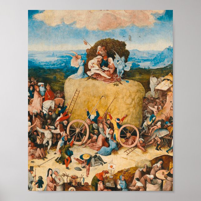 Poster Haywain Triptych - Hieronymus Bosch (Devant)