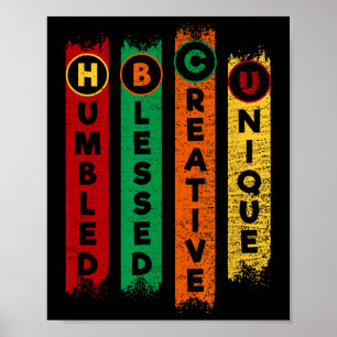 Poster Hbcu Humbled Blessed Creative Unique Black College
