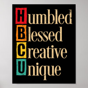 Poster Hbcu Mois de l'histoire des Noirs Humbled Blessed