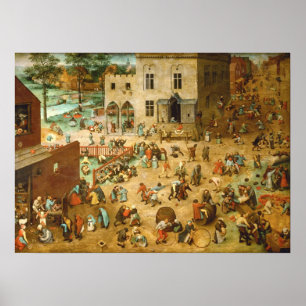 Poster HD Jeux pour enfants 1560 par Pieter Bruegel le El