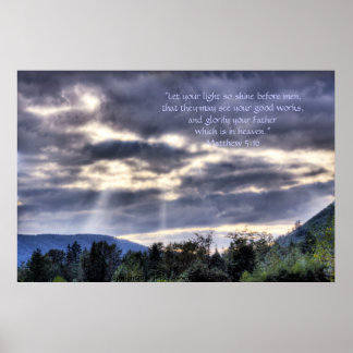 Poster HDR clair et foncé Imprimer avec versets d'écritur