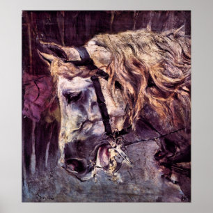 Poster Head of a Horse by Giovanni Boldini, Vintage Art