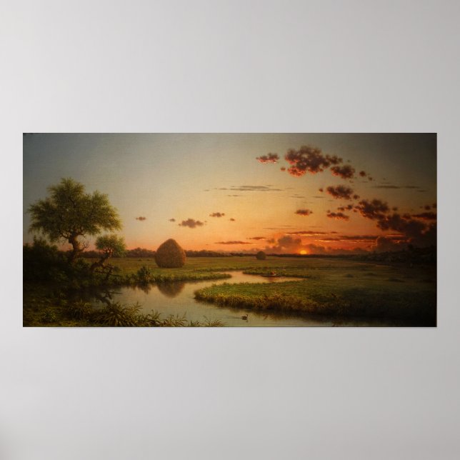 Poster Heade - Coucher De Soleil Sur Les Marais 1867 (Devant)