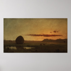 Poster Heade - Coucher de soleil sur les prairies de Newb