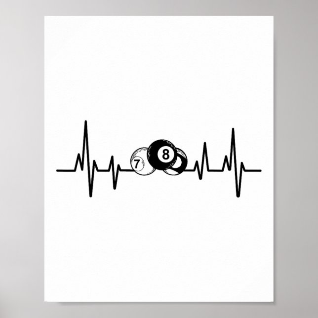 Poster Hearbeat Pool Billard Lecteur Billard Cue (Devant)