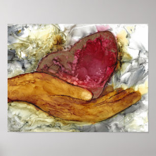 Poster Heart and Hand 13 x 10" 