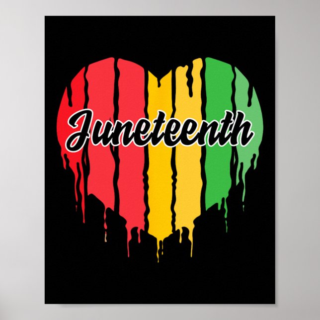 Poster Heart Black History Afro American African Freedom (Devant)