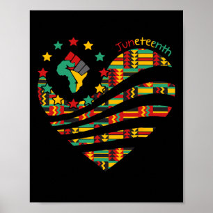 Poster Heart Black History Afro American African Freedom