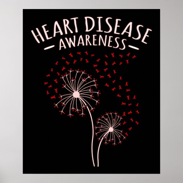 Poster Heart Disease Awareness Trees Survivor Patient Gra (Devant)